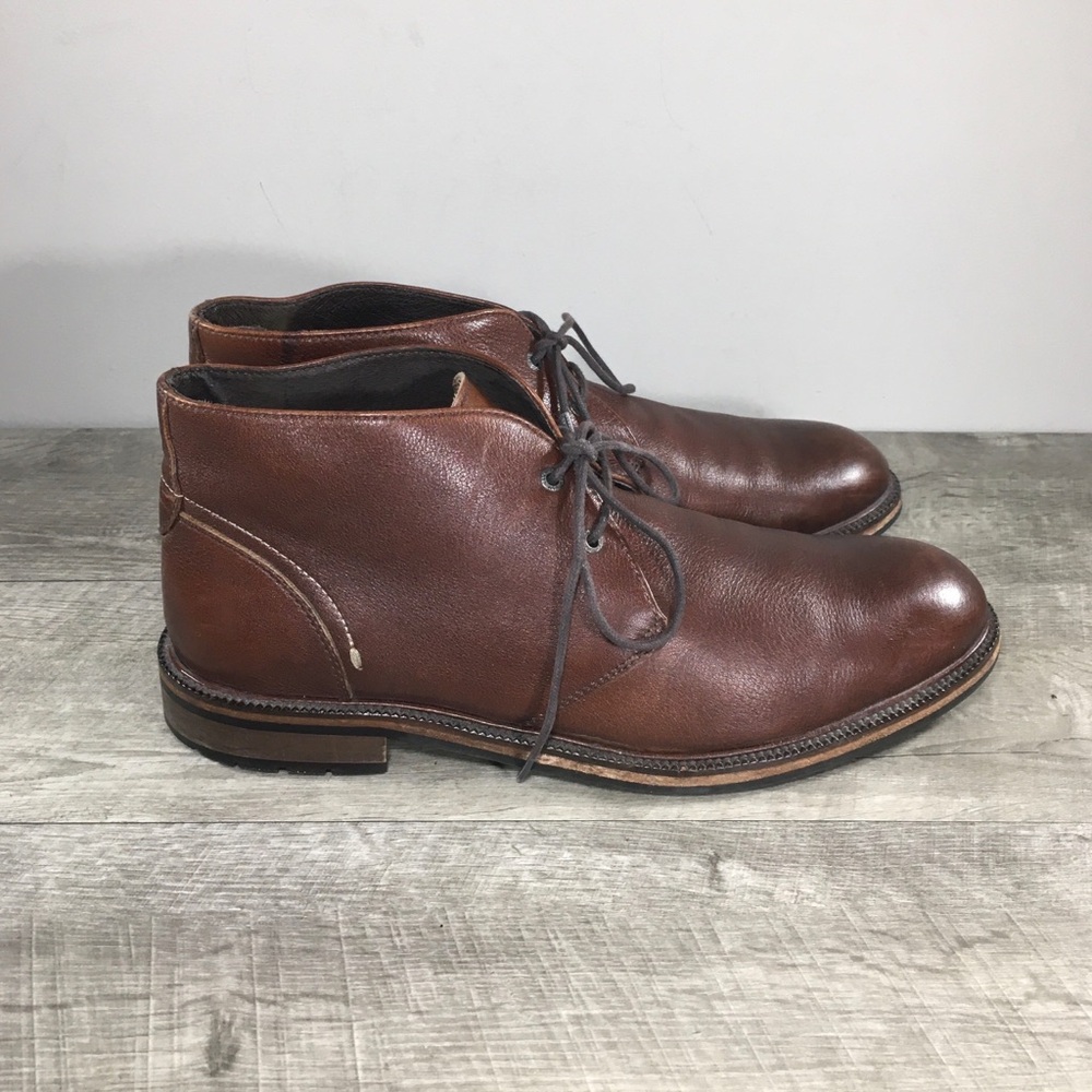 Johnston & Murphy Kipton Chukka Lace Up Leather Plain Toe Dress Mens Boots 10.5